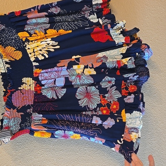 Grace and Lace Smocked Floral Print Summer Shorts - Picture 4 of 7